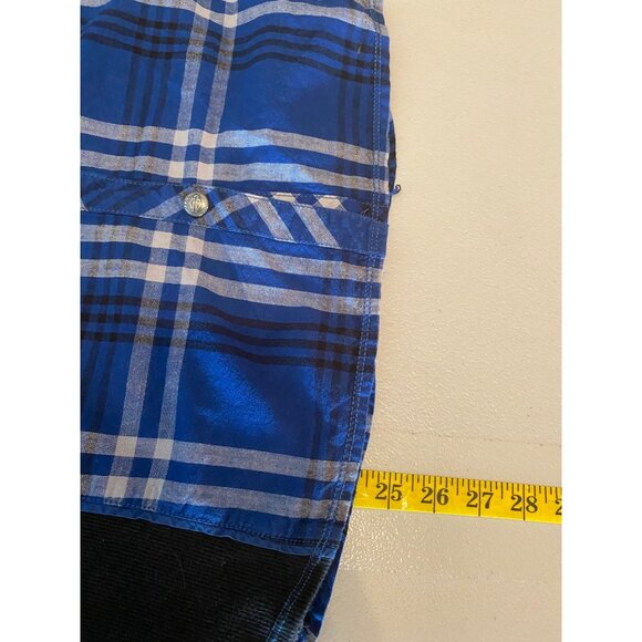 Harley-Davidson Womens 115th Anniversary Plaid Shirt Blue Black Large XL - Picture 7 of 10